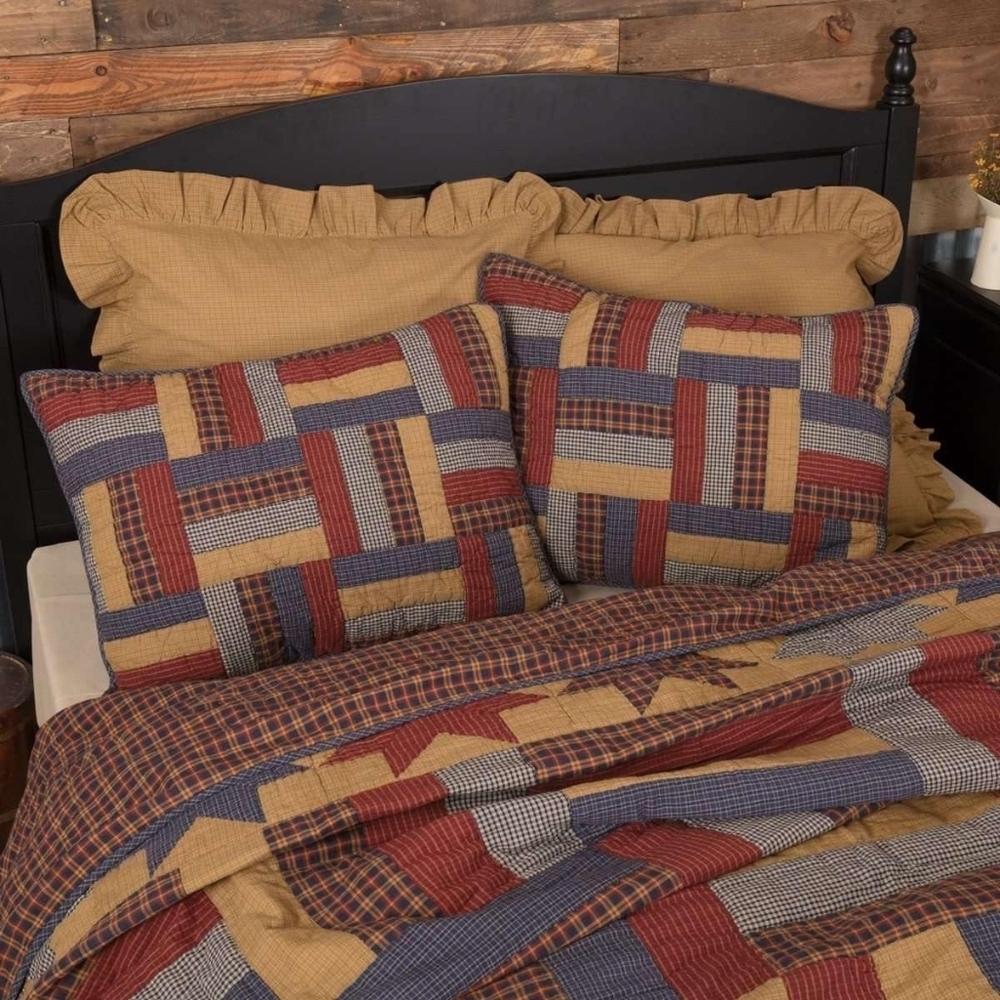 VHC Brands National Quilt Museum Kindred Stars and Bars Shams Queen 21x33